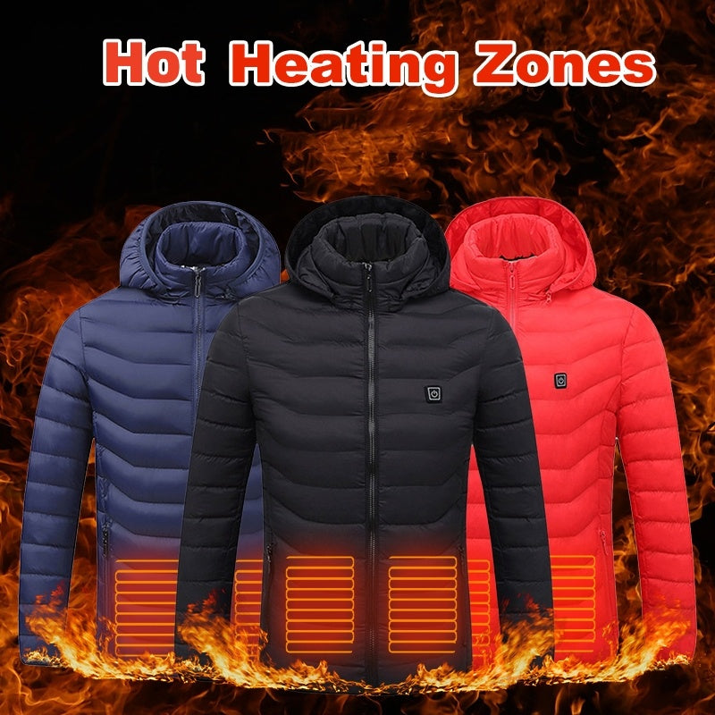 FrostTek™ Heated Jacket – USB Electric Thermal Coat for Men | Winter Warm Cotton Vest